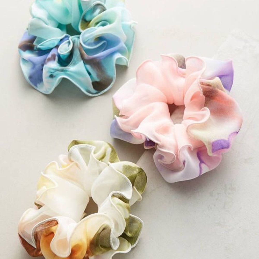Anthropologie Ruffled Scrunchie Hair Pony Set NWT - Picture 8 of 8